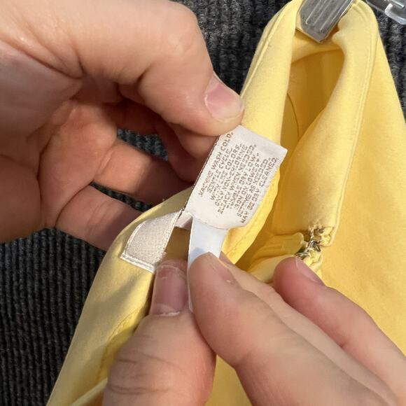 Chicos 3 Womens Pants Size XL Yellow Pleated Wide Leg High Rise Office Preppy - Picture 10 of 10